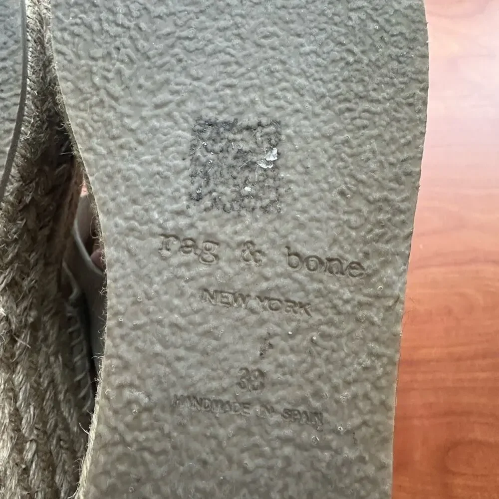 Rag & Bone August Espadrille - Suede Leather Platform‎ Sandal Light Sand 39 9
